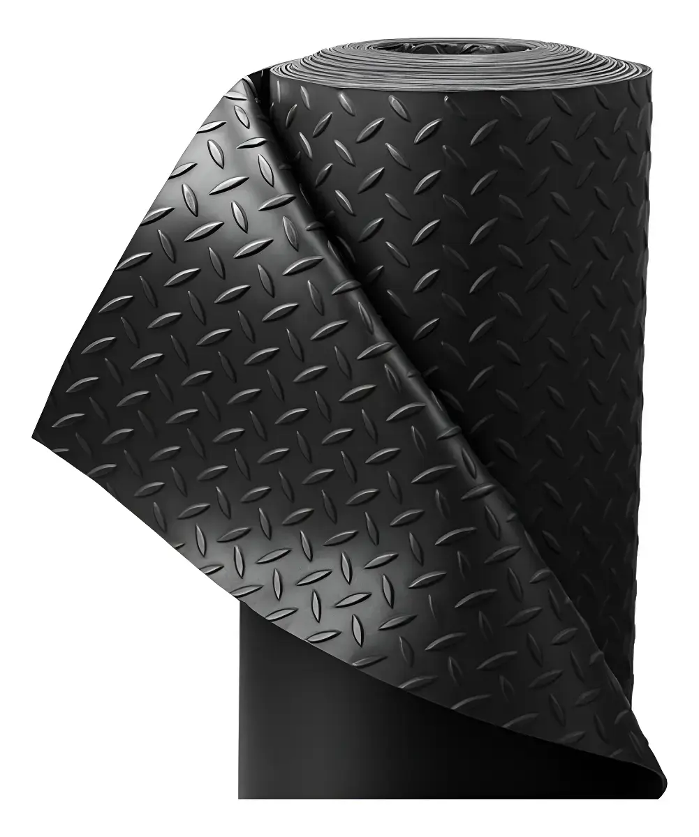 Piso de borracha em manta com textura DIAMANTE