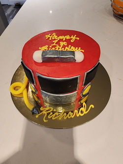 Fire Truck Smash Cake