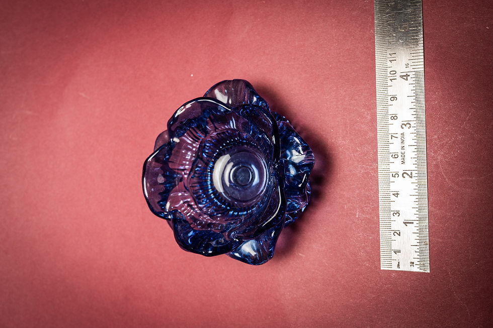 Thumbnail: Rose Shaped Candle Stand - Blue (Set of 2)