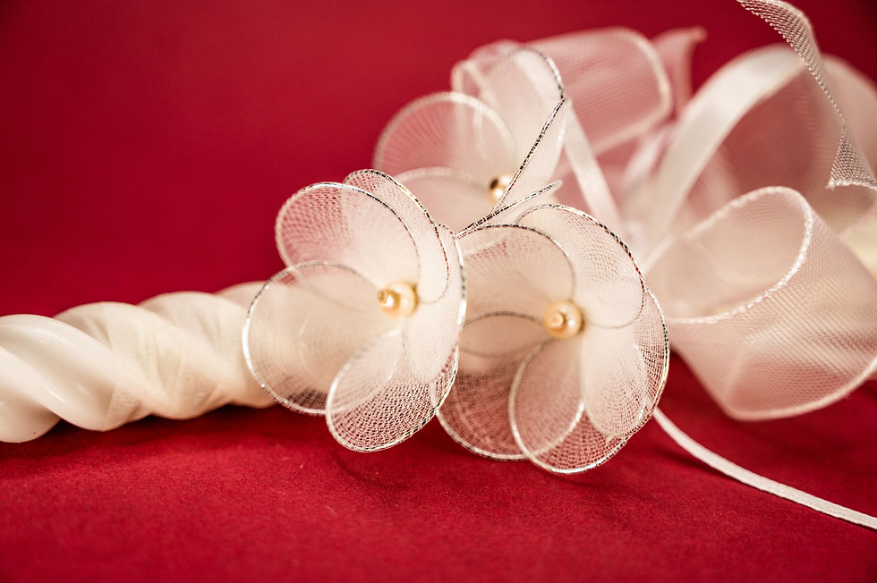 Thumbnail: Spiral Communion Candle (3 flowers Netted)