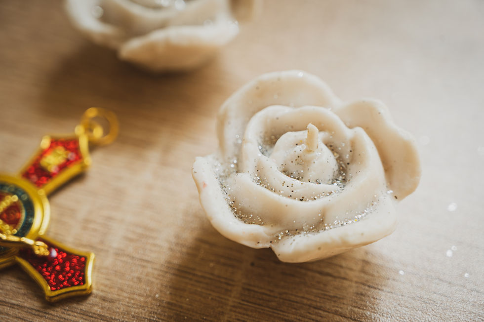 Thumbnail: Rose Candles (Big) White (Set of 2)