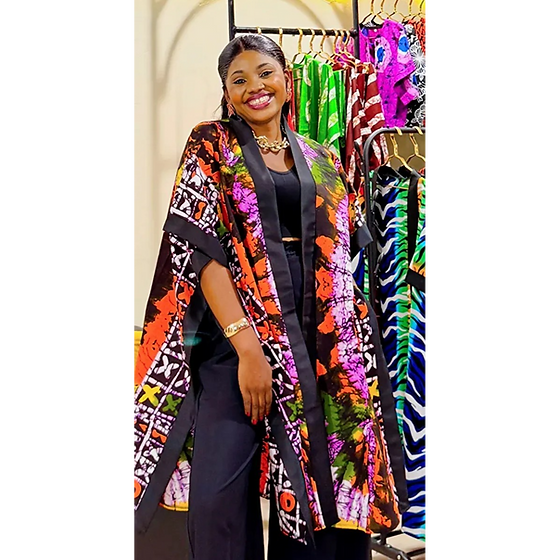Shade side slit kimono- Print 1 | Taviera