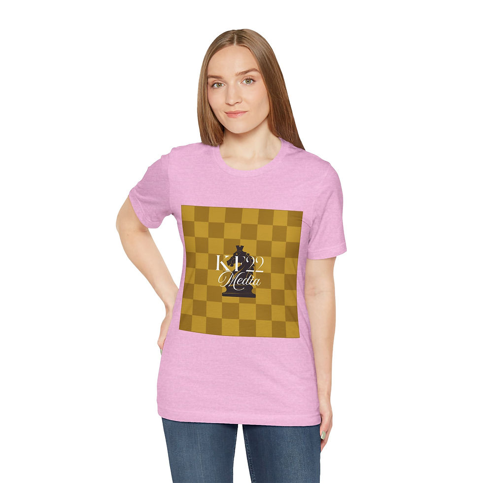 Thumbnail: KF22 Media Gold Checkered Team Tee — Number 22 Back