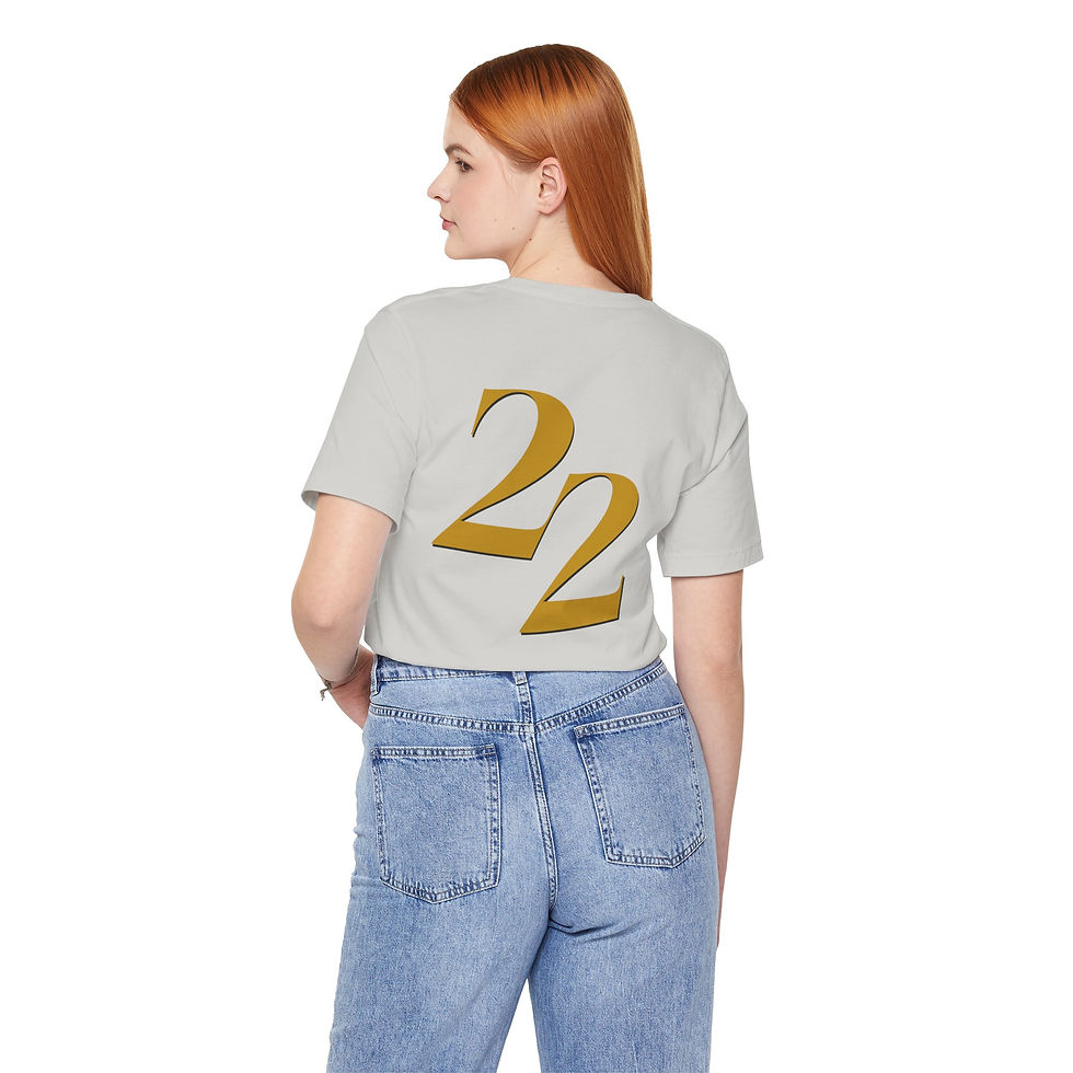 Thumbnail: KF22 Media Green Checkered Team Tee — Number 22 Back
