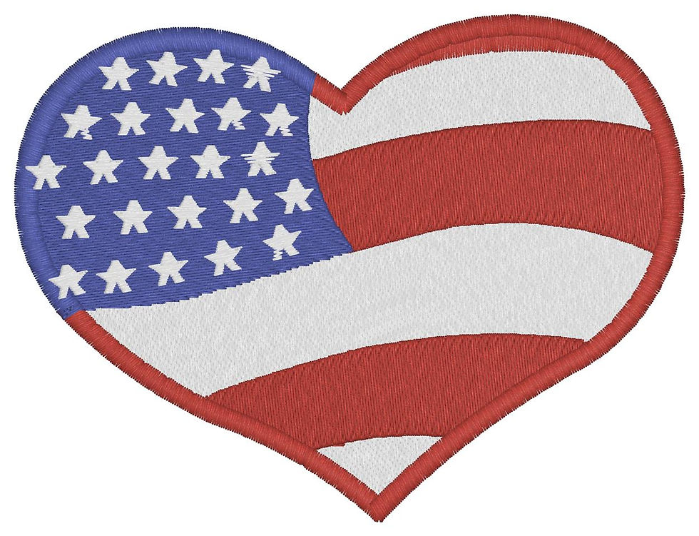 Embroidered Patriotic Heart T-shirt