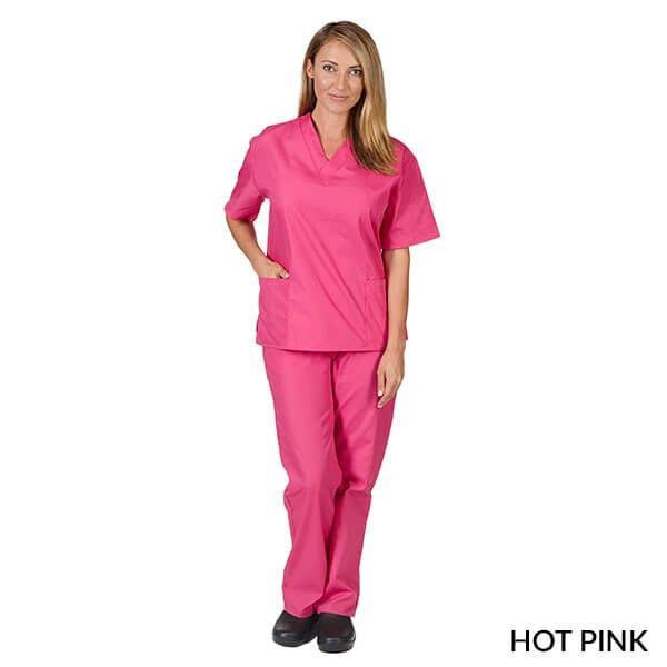 Natural Uniforms Unisex Scrub Set - Hot Pink