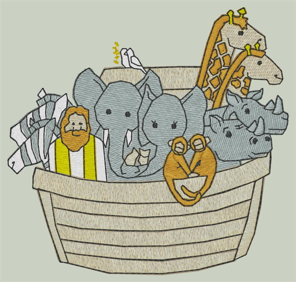 Embroidered Noah's Ark T-shirt