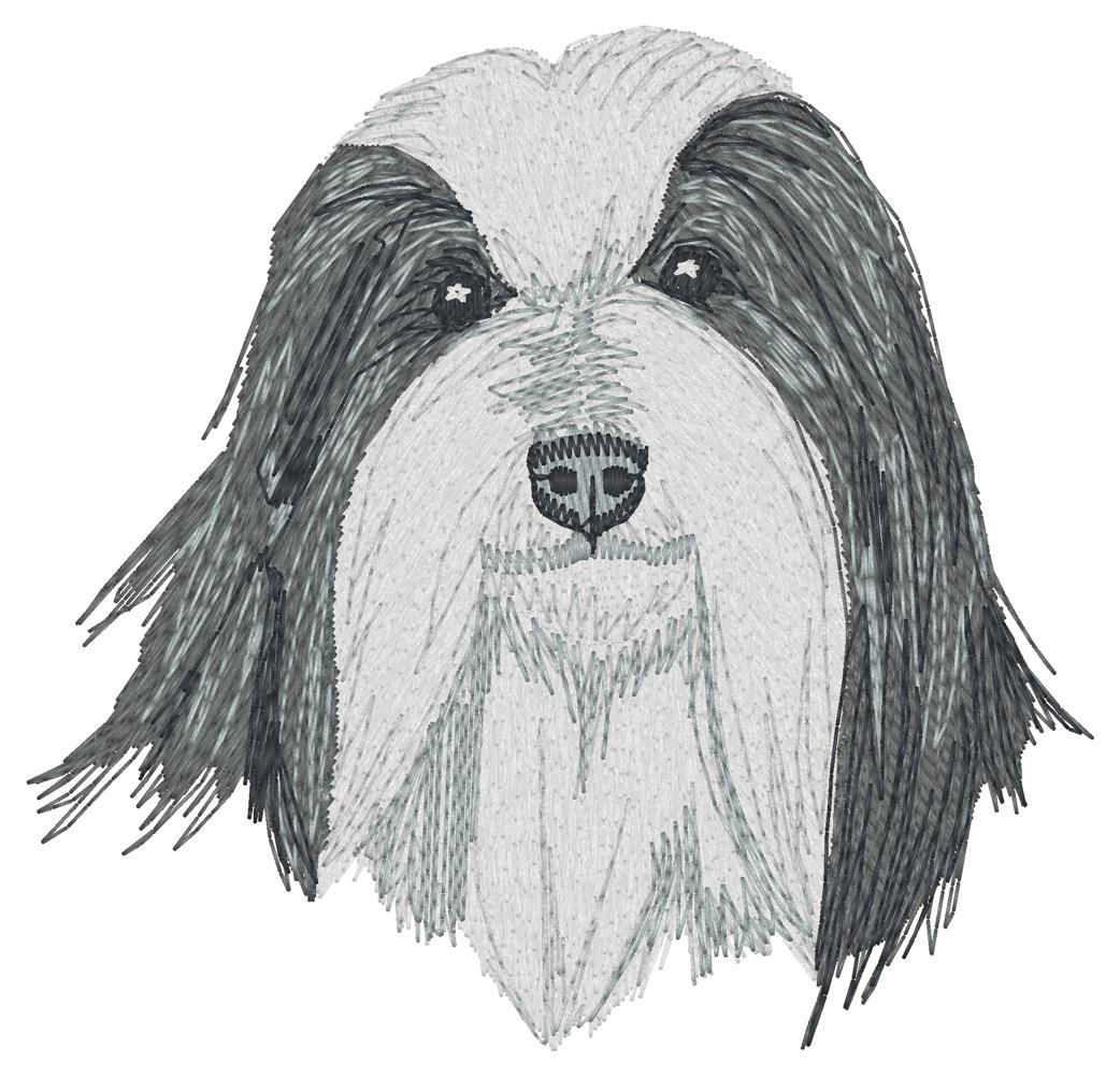 Embroidered Bearded Collie T-shirt