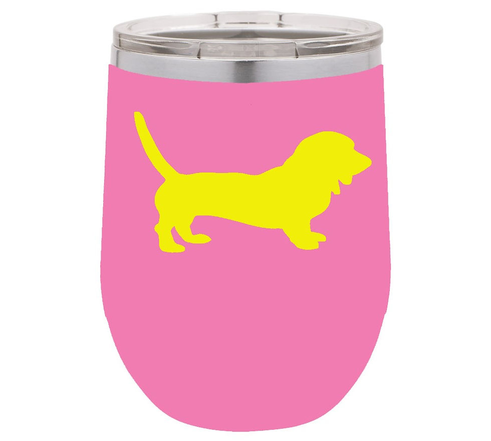 Thumbnail: Bassett Hound Vacuum Insulated Stemless Wine Glass W/Lid