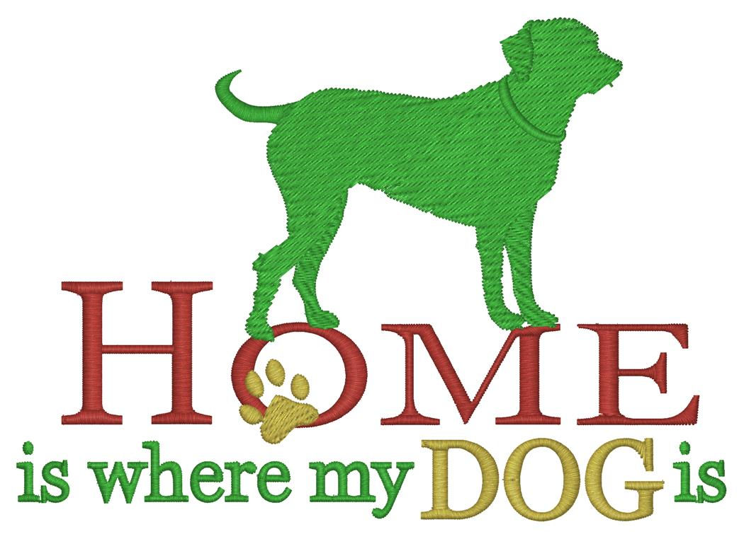 Embroidered "Home Is Where My Dog Is" T-shirt