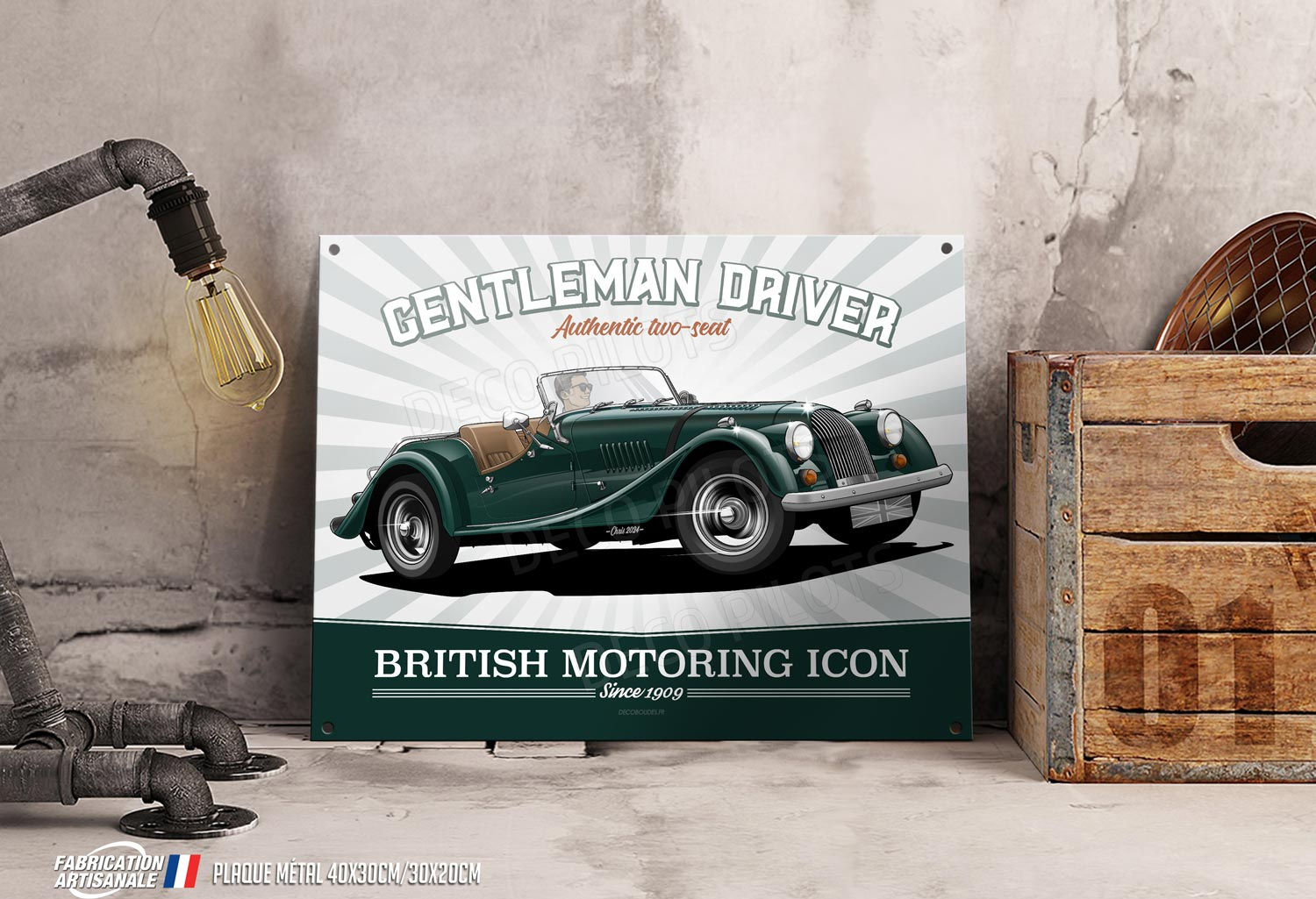 Plaque métal déco Roadster Morgan