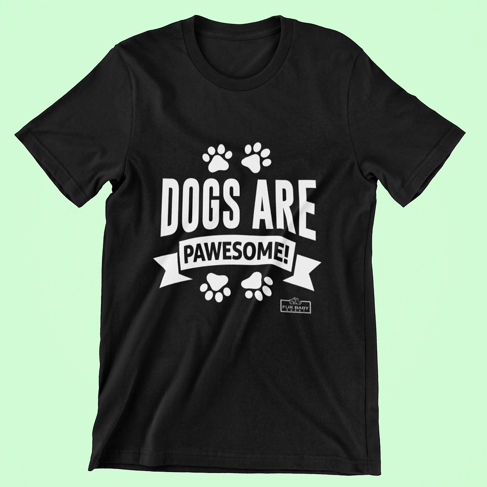 Thumbnail: Women's Black 100% cotton "Dogs are Pawesome" T-shirt