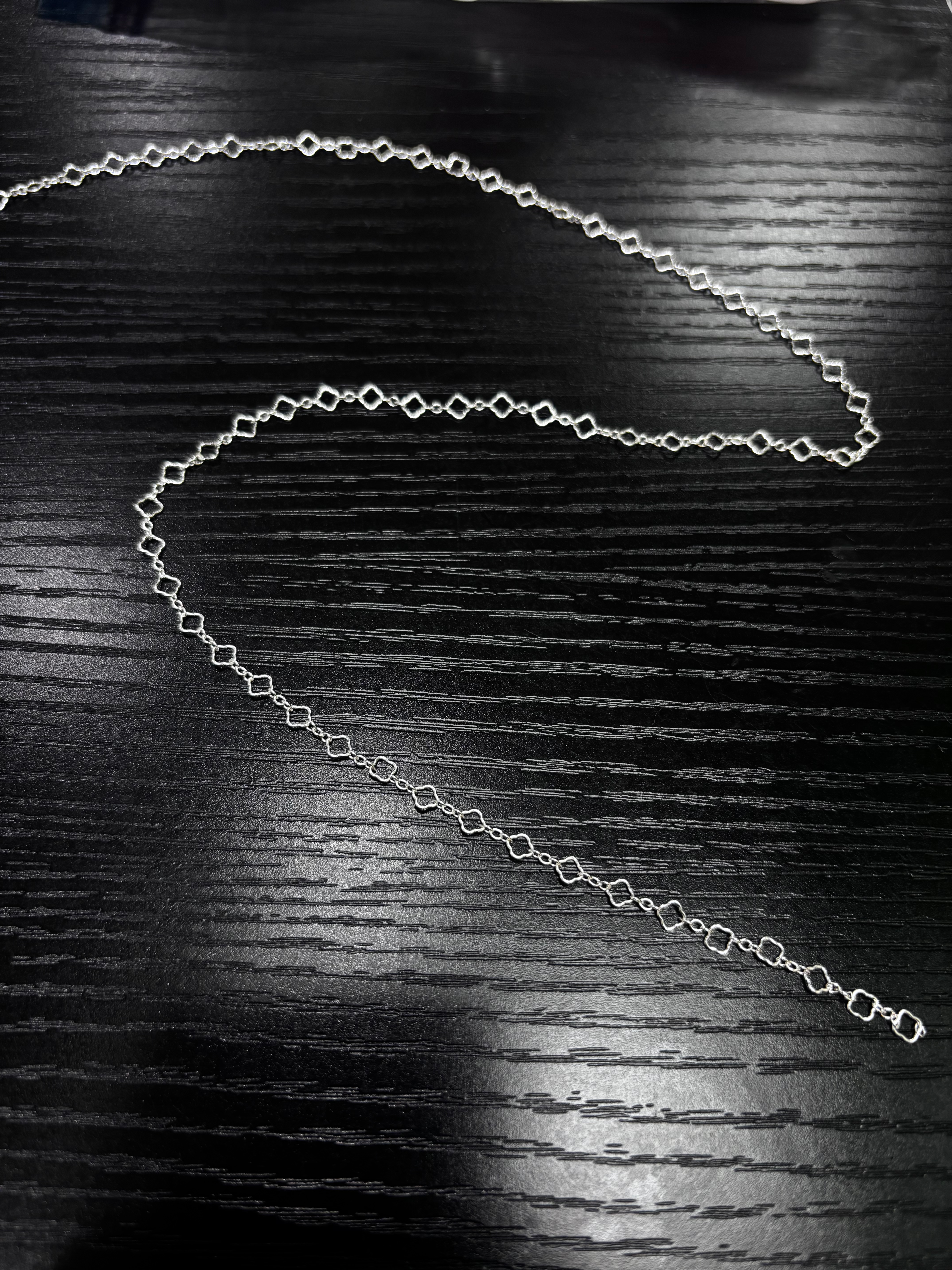 Sku - 205 silver clover chain
