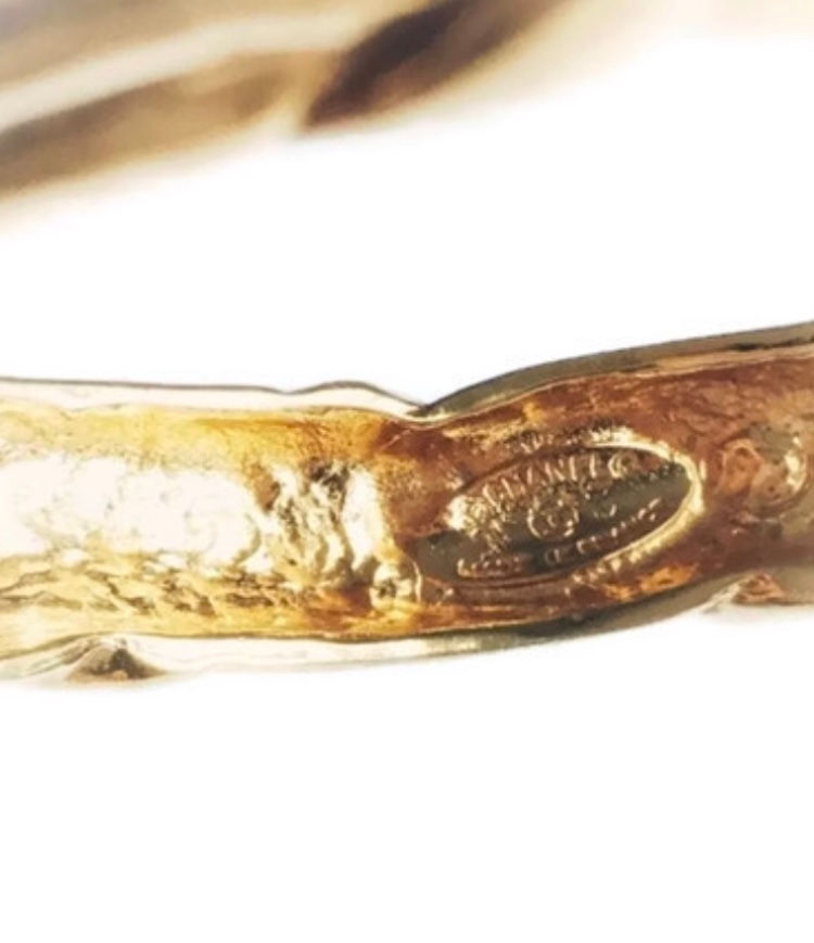 Thumbnail: Chanel CC Twisted Gold Tone Bangle