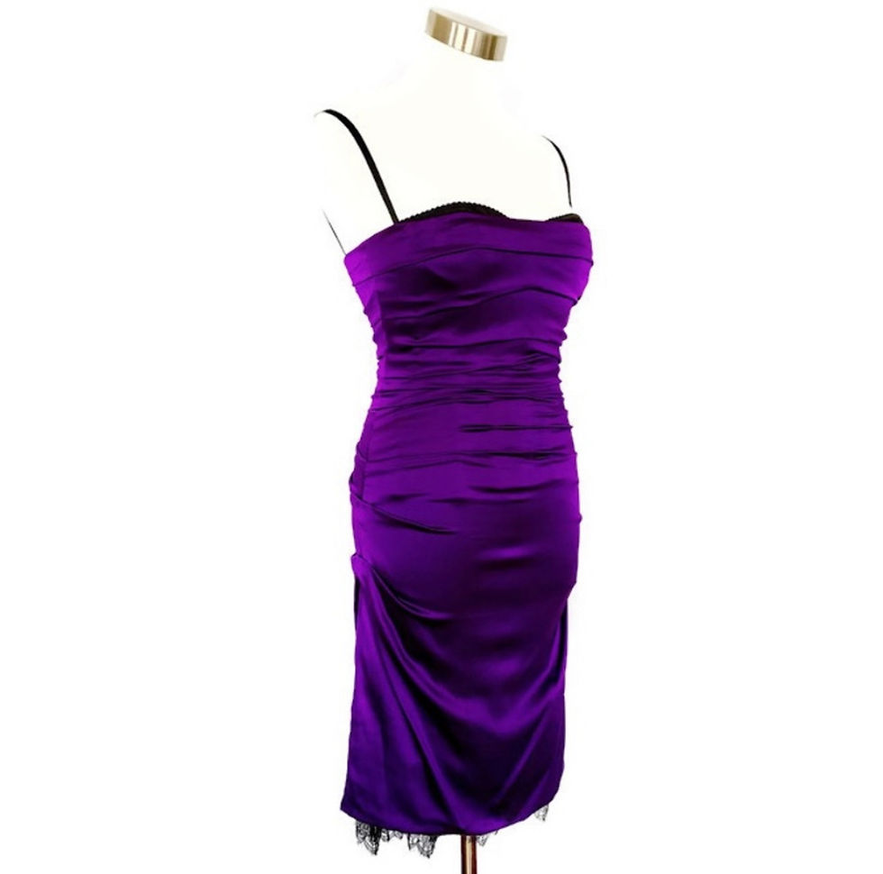 Thumbnail: Dolce & Gabbana Silky Exposed Bra & Lace Dress 38 IT/0