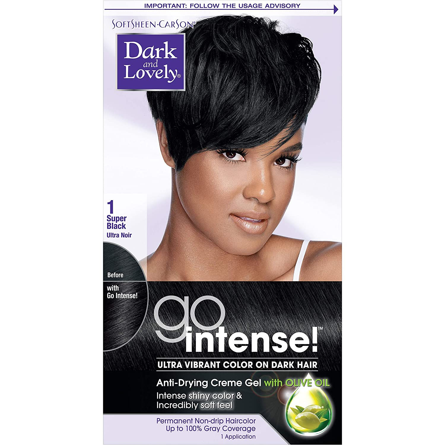 DARK AND LOVELY GO INTENSE HAIR COLOUR ( NO. 1 BLACK)