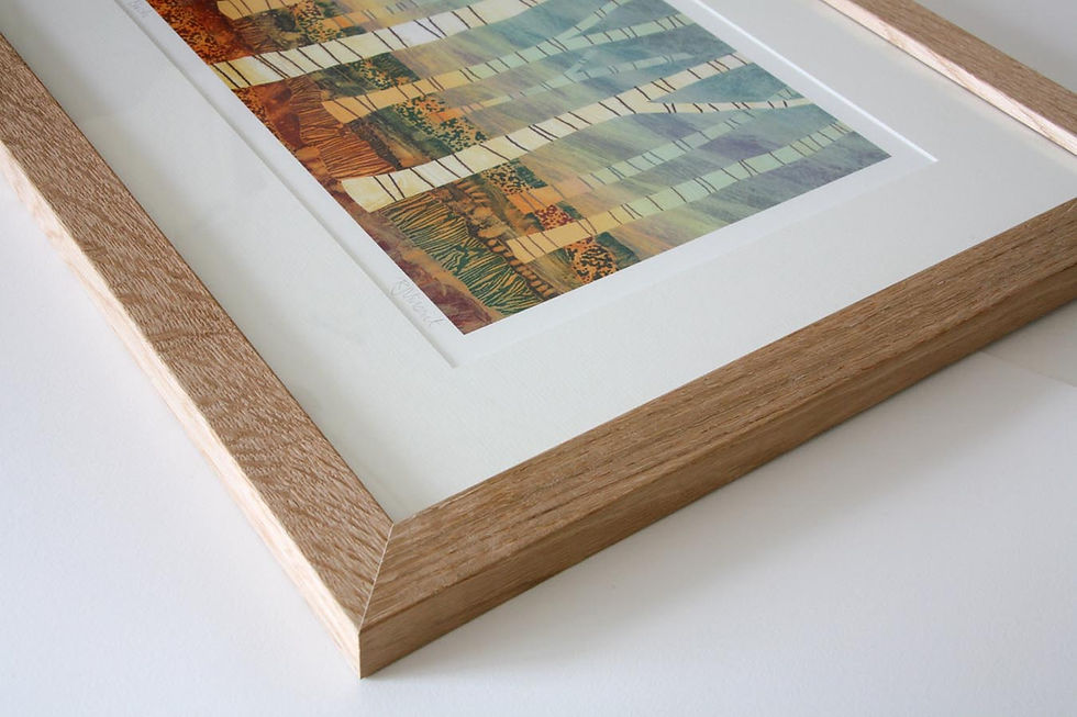 Thumbnail: March of the Birch trees by UK landscape painter Rebecca Vincent framed