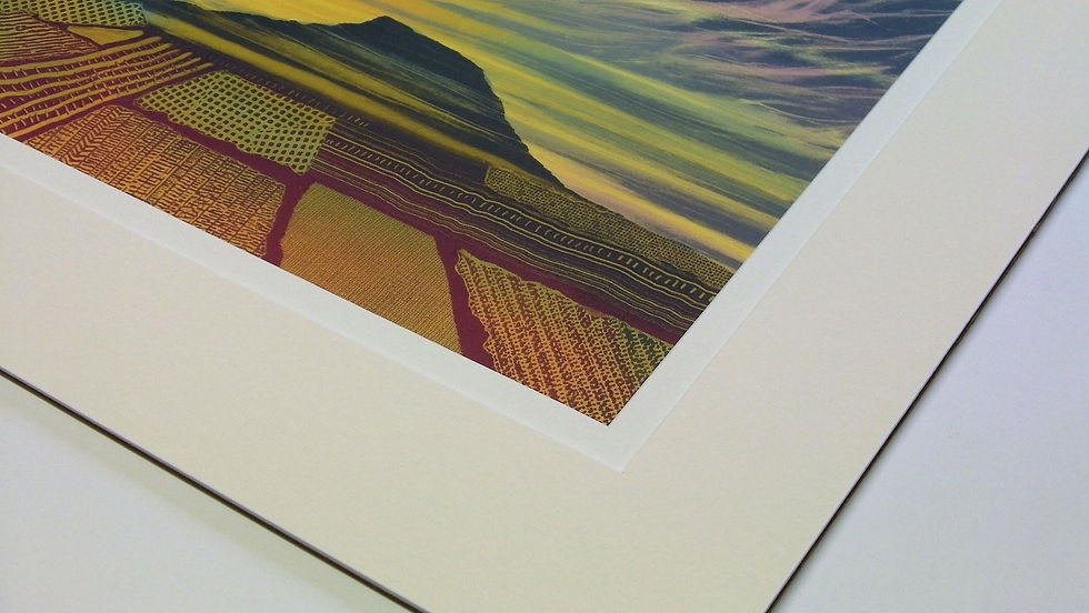 Thumbnail: A Silver Lining Roseberry Topping North Yorkshire UK landscape painting by Rebecca Vincent corner detail