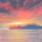 Rebecca Vincent sunset seascape original monotype painting