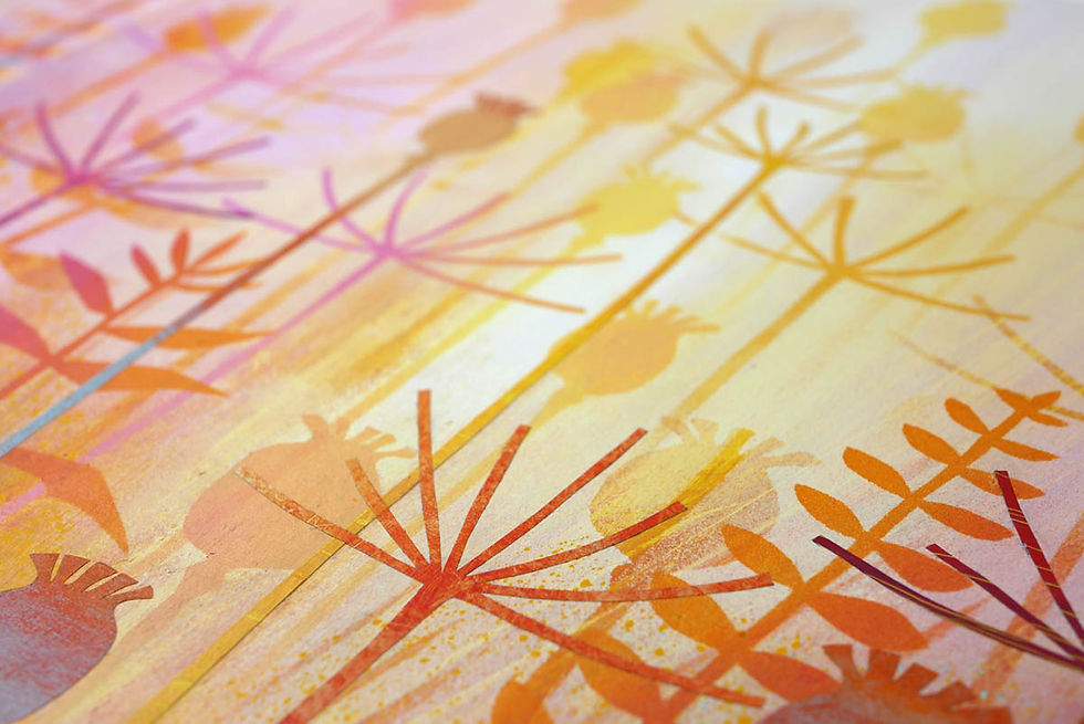 rebecca vincent artist flower art paintings sunset colours grass wild flower