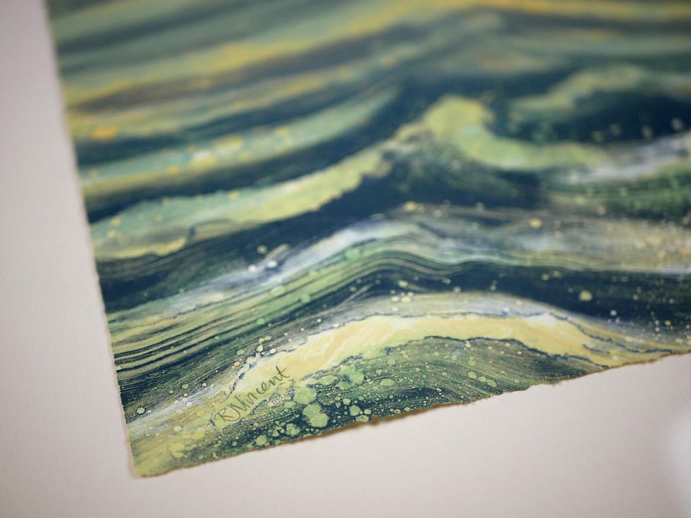 Thumbnail: Seascape painting with yachts Rebecca Vincent UK artist sunset sea waves signature R J Vincent