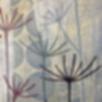 Rebecca Vincent mixed-media painting seedheads winter cow parsley collage layers texture ochre