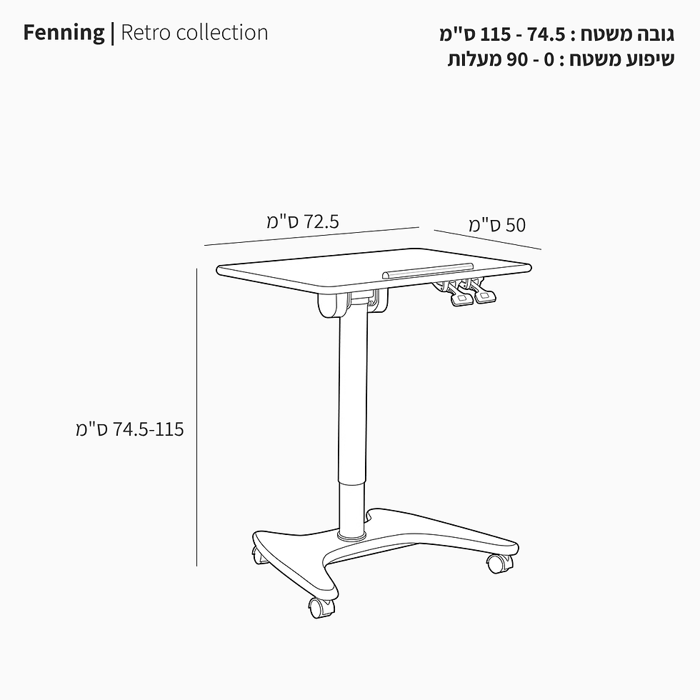 תמונה ממוזערת: שולחן מתכוונן ומתקפל Fenning