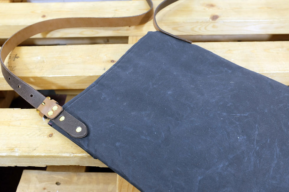 Thumbnail: Waxed cotton and leather Bag by 1874 Works