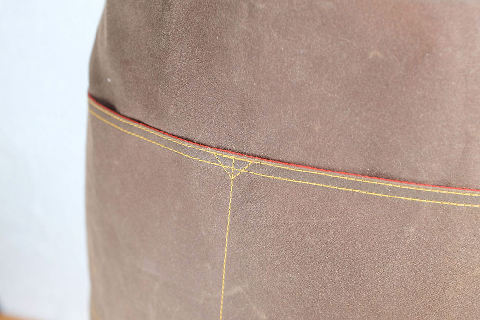 Thumbnail: Waxed cotton and leather apron by 1874 Works
