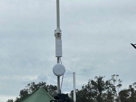 Festival Wi-Fi tower providing Internet for vendors and media teams