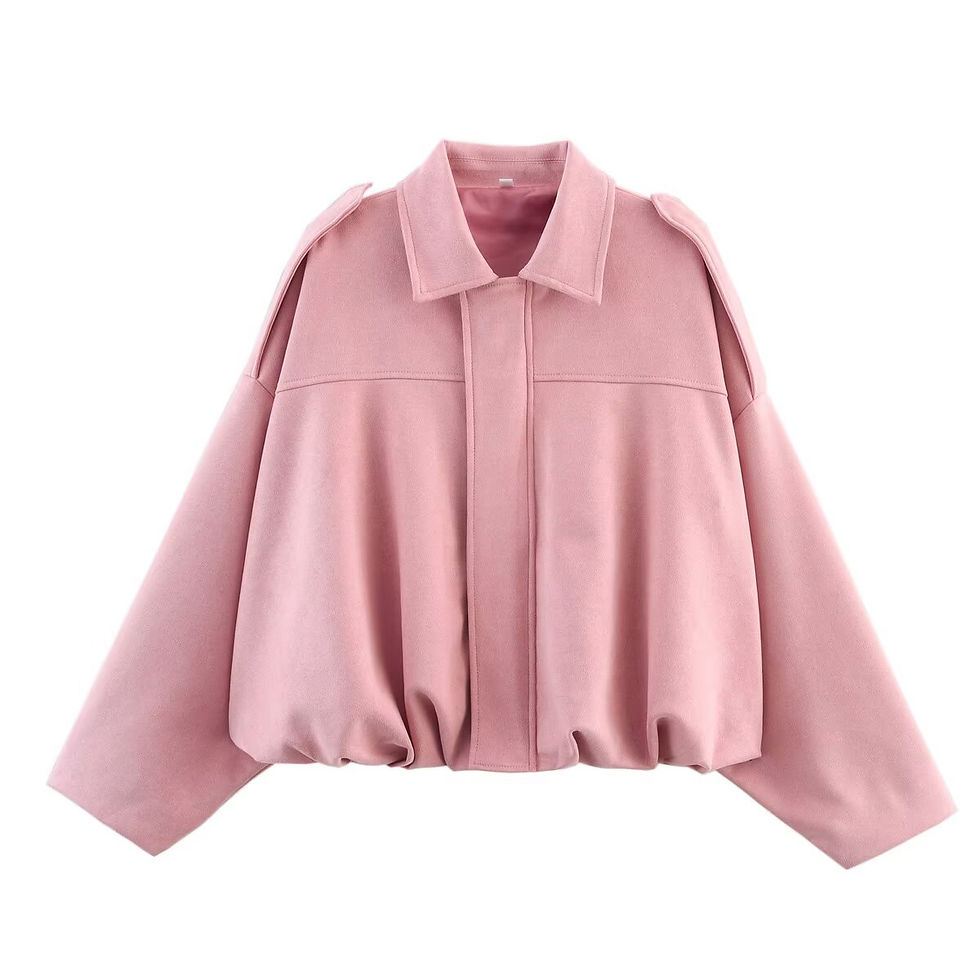 Thumbnail: Women's Faux Suede Bomber Jacket – Oversized Zip-Up Coat
