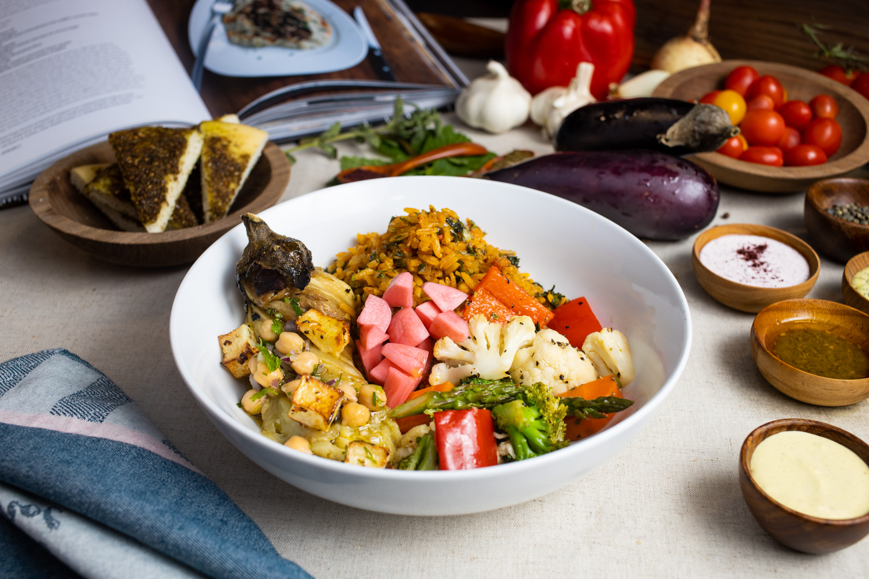 Fire Roasted Eggplant Rice Bowl