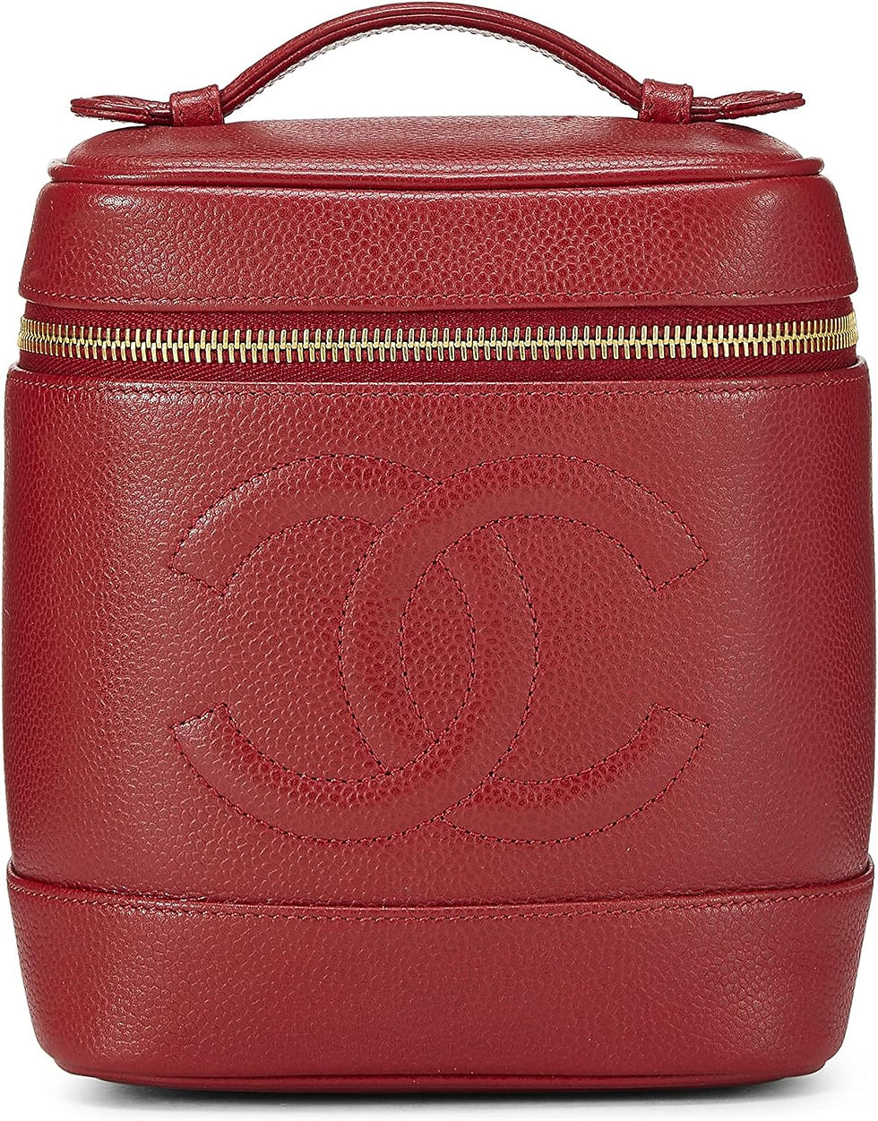 Chanel Pre-Loved Red Caviar Timeless Vanity, Red