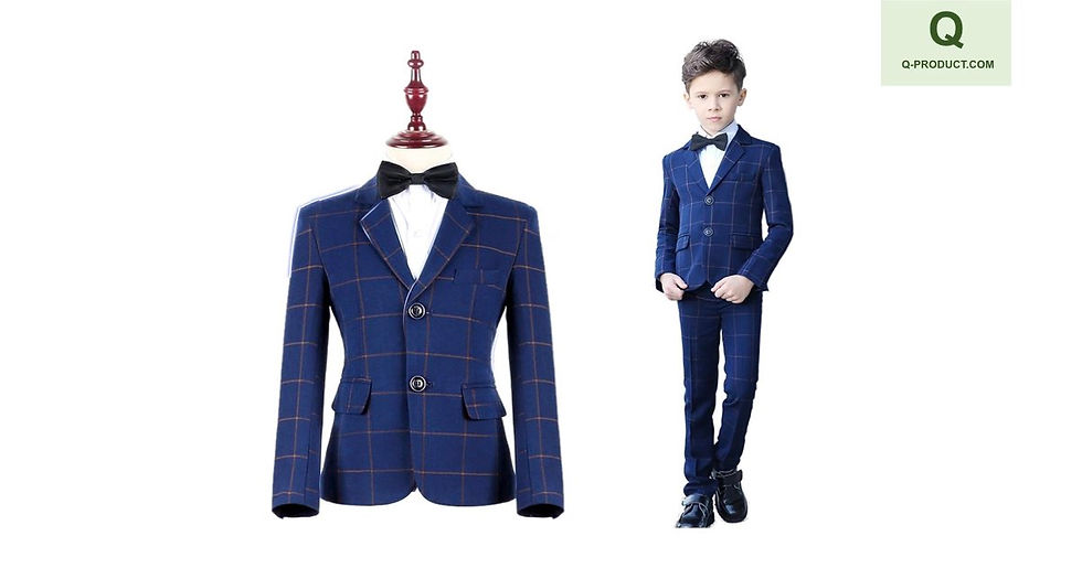 YuanLu Boys Colorful Formal Suits 5 Piece Slim Fit Dresswear Suit Set
