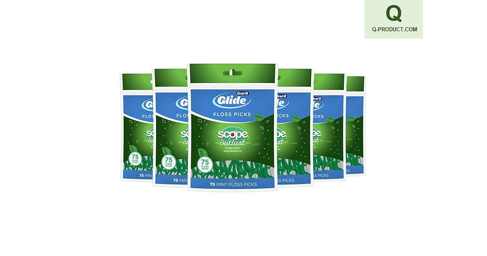 Oral B Glide Dental Floss Picks, Complete With Scope Outlast, Mint, 75 Count, Pack Of 6