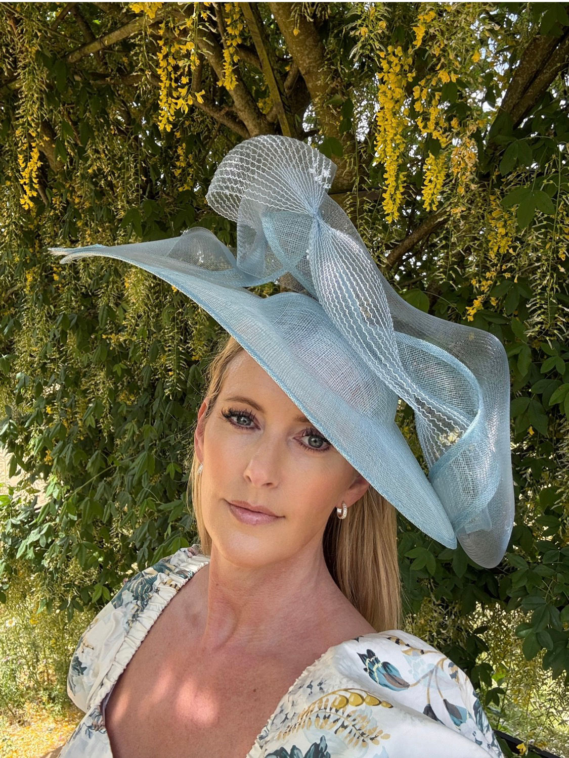 Baby blue pointed saucer. Hire