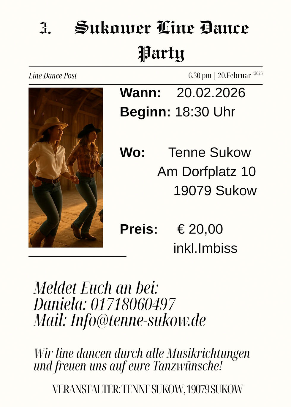 Sukower Line Dance Party am 20.02.2026