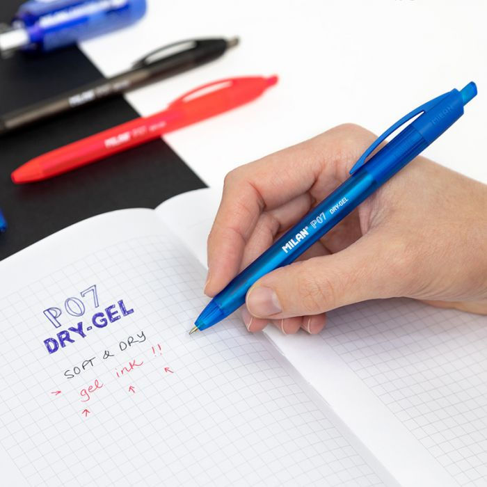 Thumbnail: Boîte de présentation 25 stylos P07 Dry-gel, encre bleue