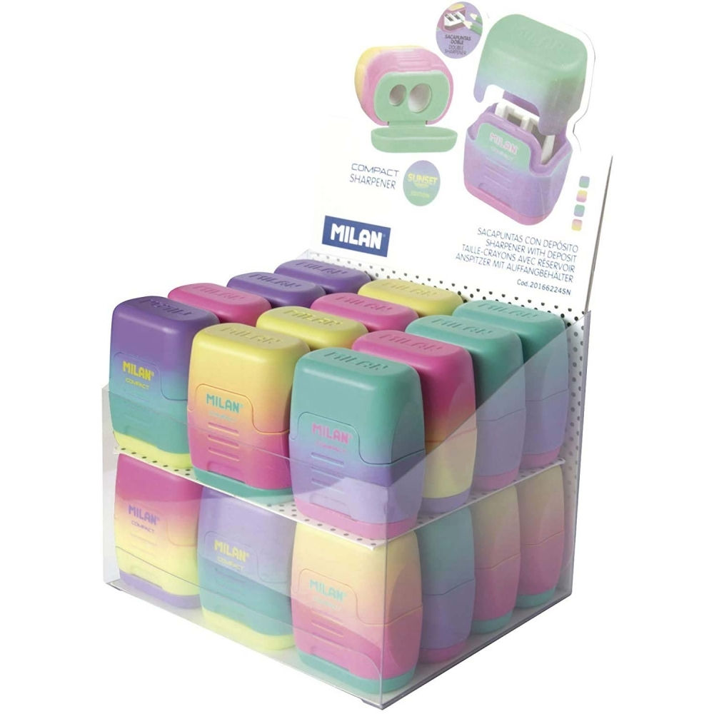 Présentoir 24 Taille-crayon double + dépôt Milan