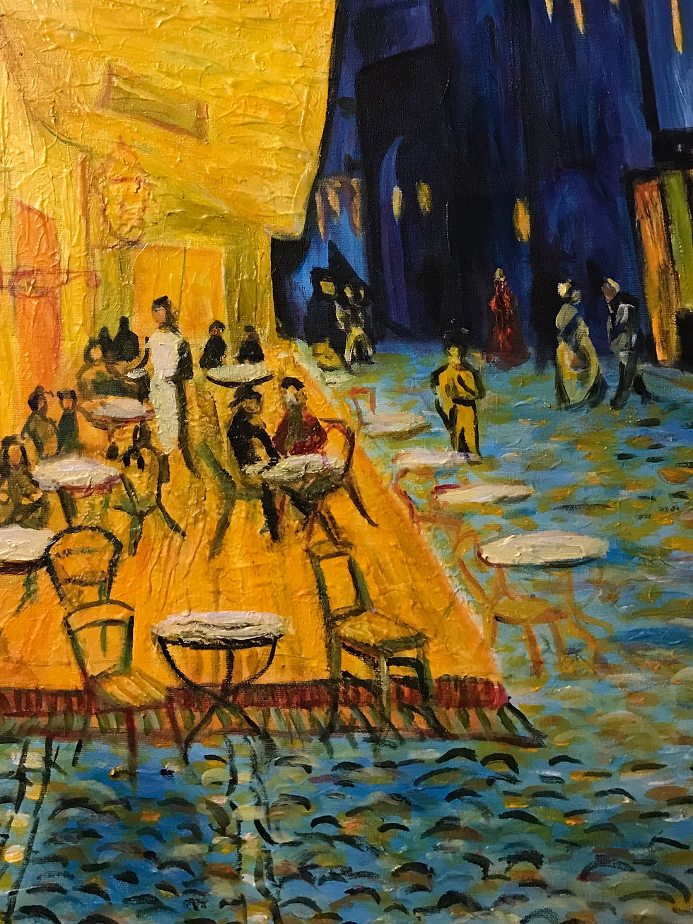 Close Up of Cafe Terrace at Night