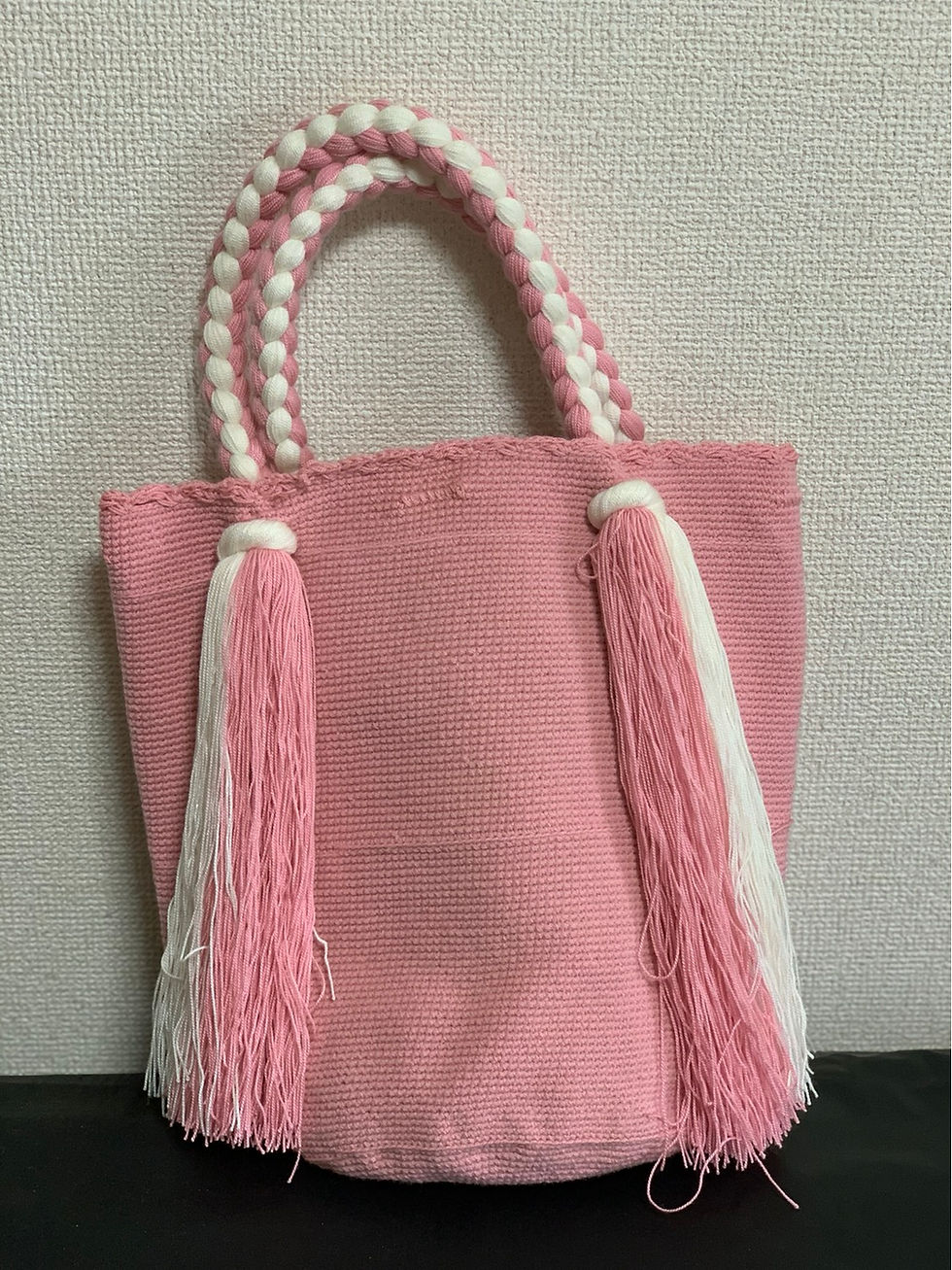 サムネイル： ワユー族手作りトートバッグ  ピンク  Lサイズ