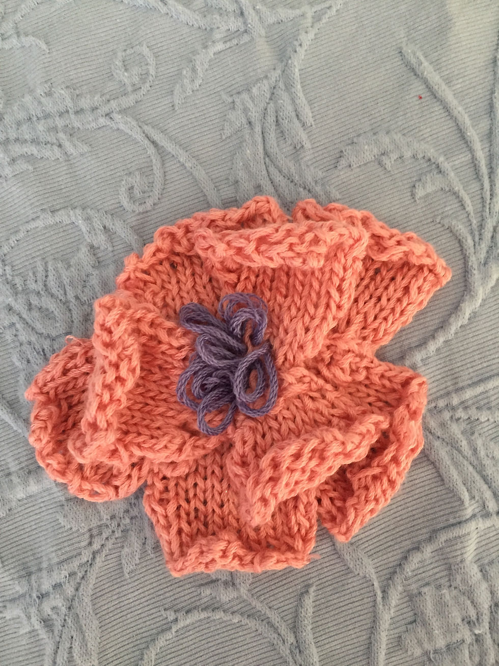 Flower Pin -Rose w Blue-6"