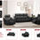Thumbnail: VERONA BLACK LEATHER Recliner Set