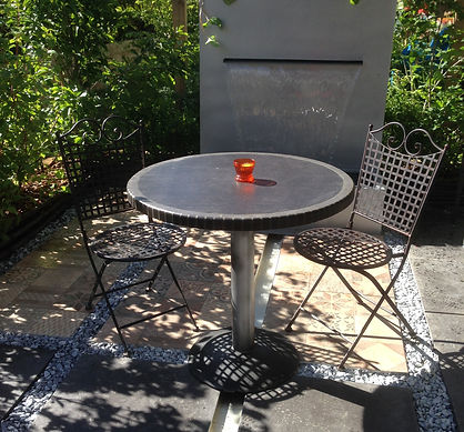 Table Mosaique Piètement Fer Forgé