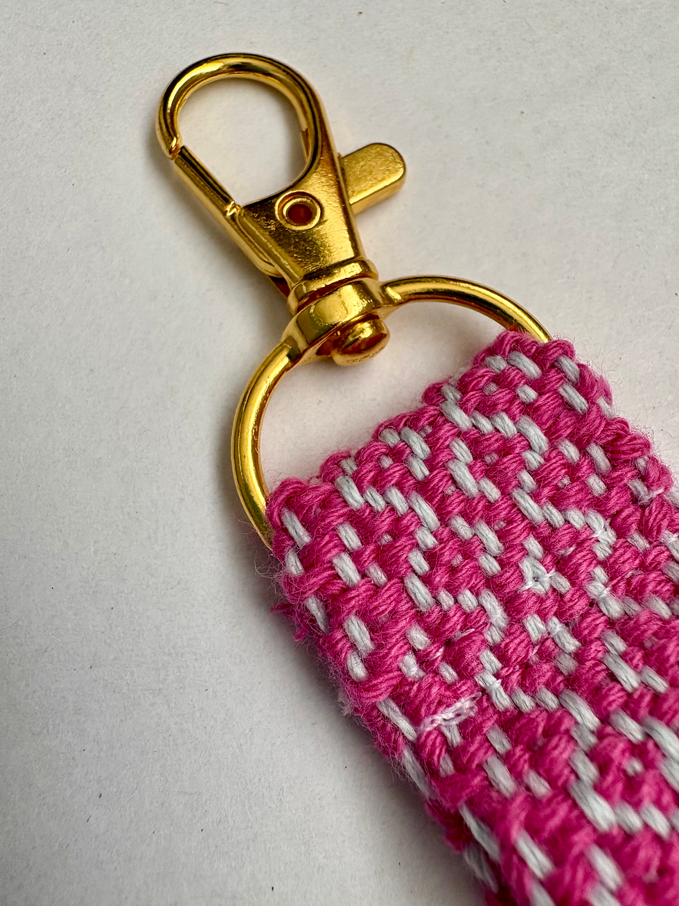 Thumbnail: Hot Pink Diamond Tile Handwoven Keyring