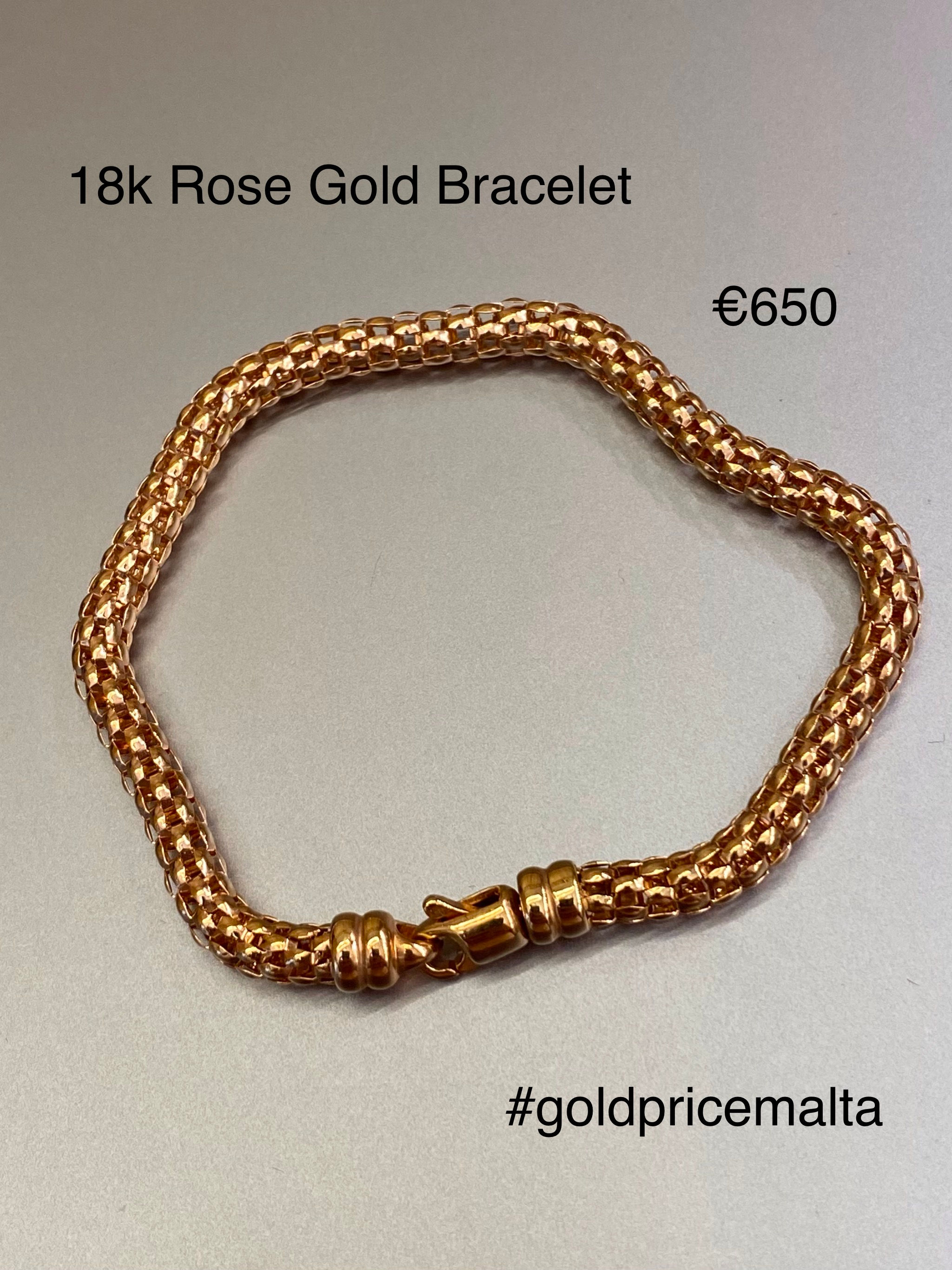 18 Carat Rose Gold Bracelet