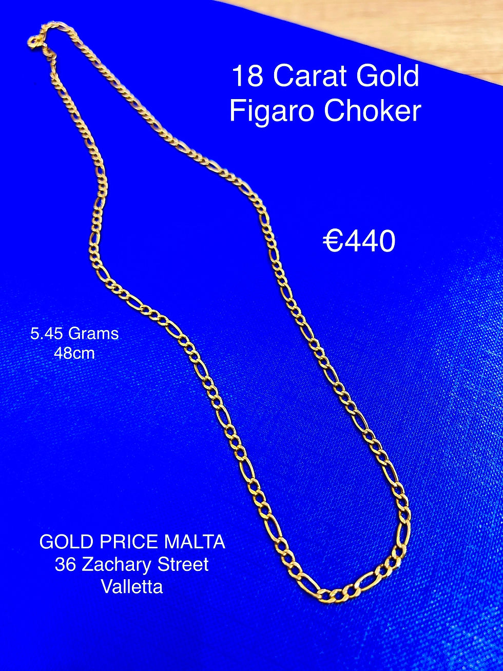 18 carat Gold Figaro Choker