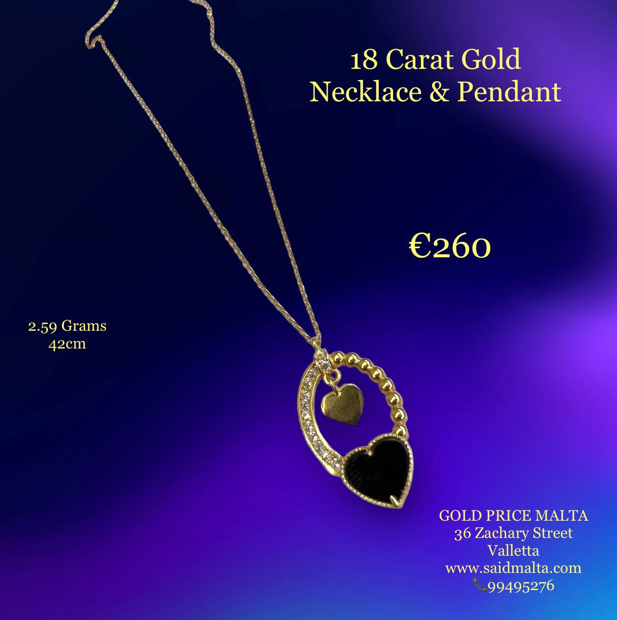 18 Carat Gold Necklace & Pendant