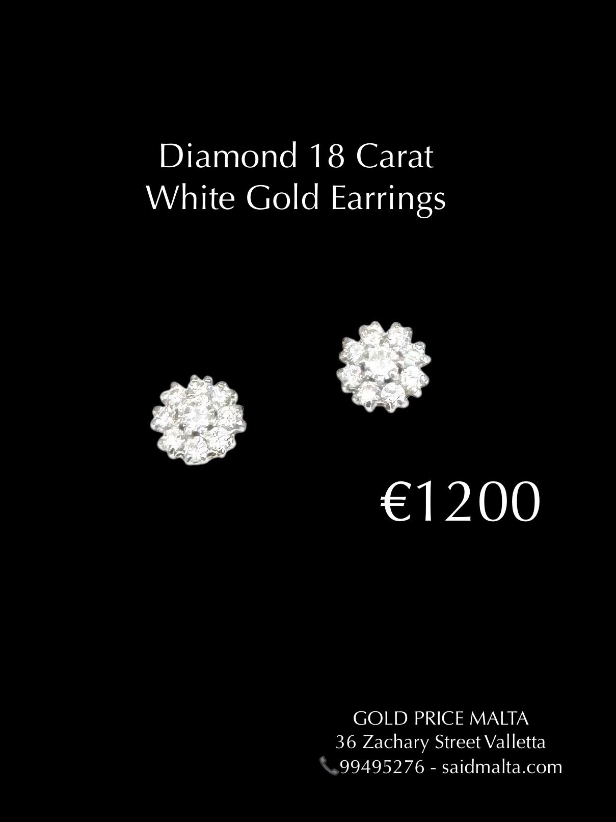 Diamond 18 Carat White Gold Earrings