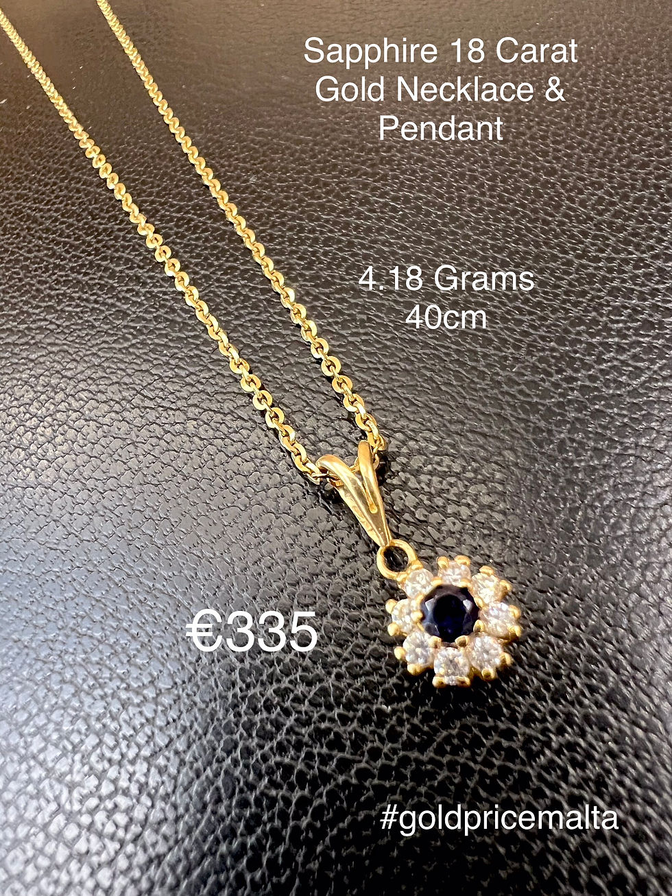 Sapphire 18 carat Gold Neckalce & Pendant